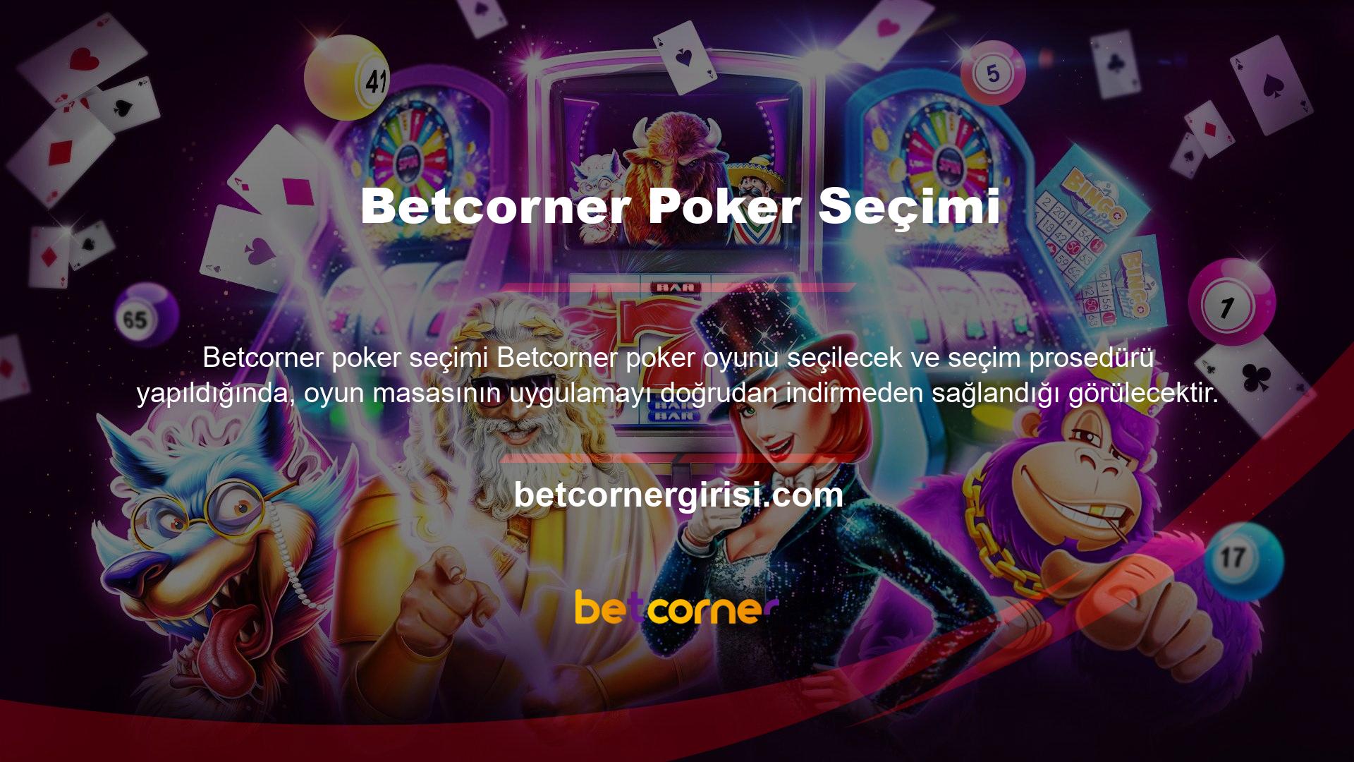Betcorner poker sitesi
